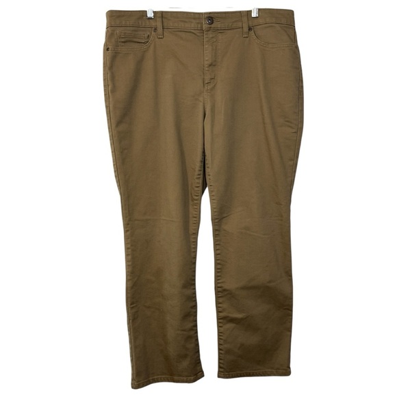 St. John's Bay Denim - St John’s Bay Straight Leg Dark Tan Jeans Womens 18 Short